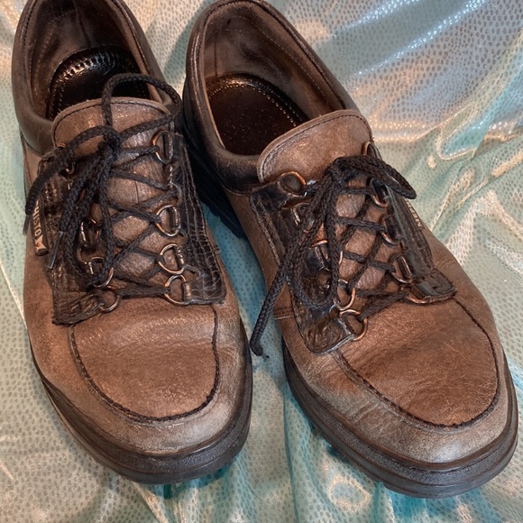 MEPHISTO size 5.5 gray and black lace up loafers box 6 - Picture 3 of 5